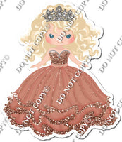 Girl in Dress Wearing Crown - Rose Gold Dress w/ Variants