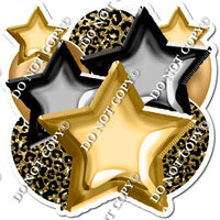 Gold Leopard Balloon & Star Bundle