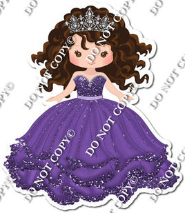 Girl in Dress Wearing Crown - Purple Dress w/ Variants