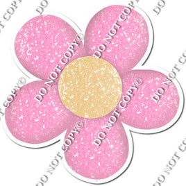 5 Petals Baby Pink & Champagne Center Daisy w/ Variants