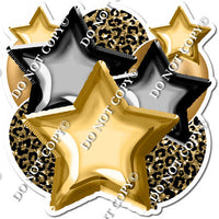Gold Leopard Balloon & Star Bundle