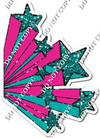 Teal, Hot Pink & Black Shooting Star Bundle w/ Variant