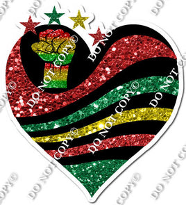 Juneteenth Sparkle Heart with Fist