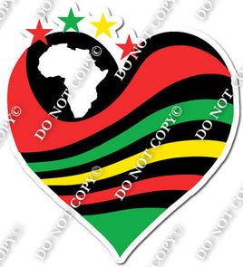 Juneteenth Sparkle Heart with Africa