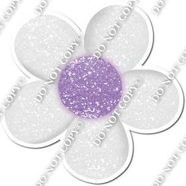 5 Petals White & Lavender Center Daisy w/ Variants