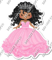 Girl in Dress Wearing Crown - Baby Pink Dress w/ Variants