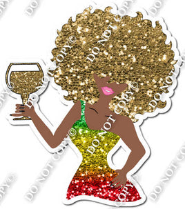 Dark Skin Tone Girl - Rasta Dress