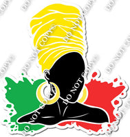 Juneteenth - Silhouette Women with Yellow Head Wrap w/ Variants