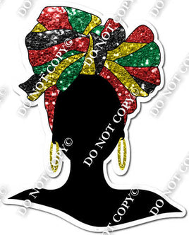 Juneteenth - Silhouette Women with Colorful Head Wrap