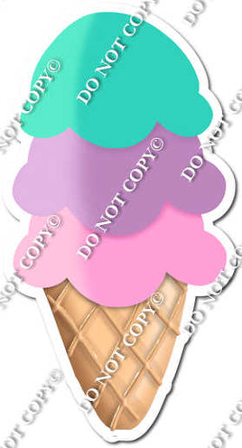 Baby Pink, Lavender, Mint Ice Cream Cone w/ Variants