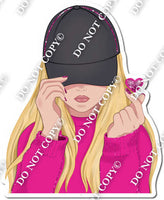 Hot Pink - Teenage Girl Wearing Hat w/ Variants