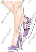 Lavender - Women's Legs with High Heel & Tennis Shoe w/ Variants