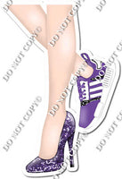 Purple - Women's Legs with High Heel & Tennis Shoe w/ Variants