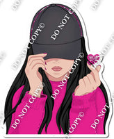 Hot Pink - Teenage Girl Wearing Hat w/ Variants