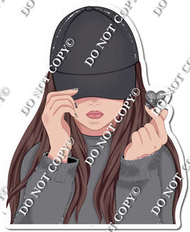 Grey - Teenage Girl Wearing Hat w/ Variants