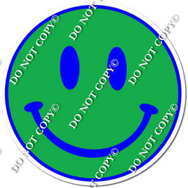 Flat Green & Blue Smiley Face w/ Variants