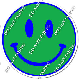 Flat Green & Blue Smiley Face