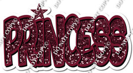 Burgundy Sparkle BB Font Princess Statement w/ Variant