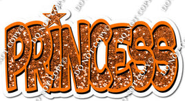 Orange Sparkle BB Font Princess Statement w/ Variant
