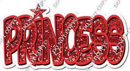 Red Sparkle BB Font Princess Statement w/ Variant