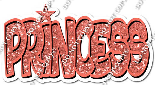 Coral Sparkle BB Font Princess Statement w/ Variant| Sign Swag USA