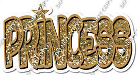 Gold Sparkle BB Font Princess Statement w/ Variant