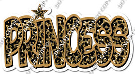 Gold Leopard Sparkle BB Font Princess Statement w/ Variant