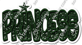 Hunter Green Sparkle BB Font Princess Statement w/ Variant