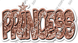 Rose Gold Sparkle BB Font Princess Statement w/ Variant