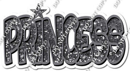 Silver Sparkle BB Font Princess Statement w/ Variant