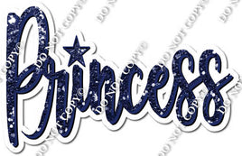 Navy Blue Sparkle Cursive Princess Statement w/ Variant