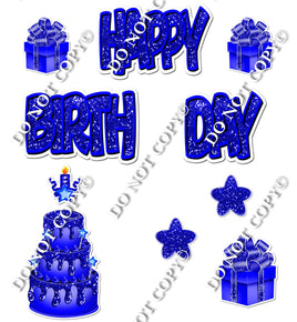 10 pc Happy Birthday - Swift - Blue Sparkle Flair-hbd0567