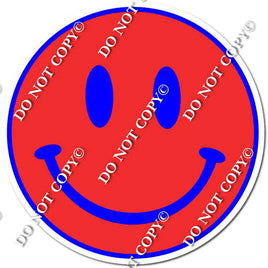 Flat Red & Blue Smiley Face