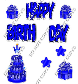 10 pc Happy Birthday - Swift - Flat Blue Flair-hbd0556
