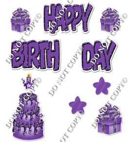 10 pc Happy Birthday - Swift - Flat Purple Flair-hbd0557