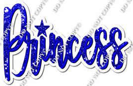 Blue Sparkle Cursive Princess Statement w/ Variant