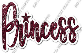Burgundy Sparkle Cursive Princess Statement w/ Variant