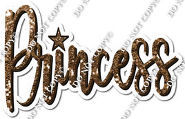 Chocolate Sparkle Cursive Princess Statement w/ Variant