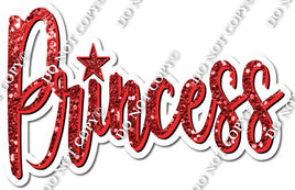 Red Sparkle Cursive Princess Statement w/ Variant
