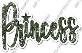 Sage Sparkle Cursive Princess Statement w/ Variant