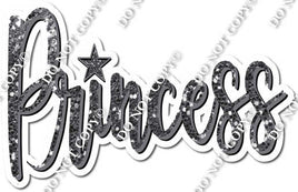 Silver Sparkle Cursive Princess Statement w/ Variant