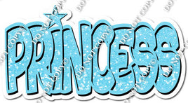 Baby Blue Sparkle BB Font Princess Statement w/ Variant