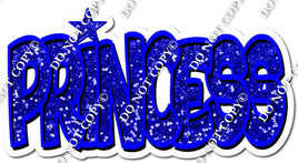 Blue Sparkle BB Font Princess Statement w/ Variant