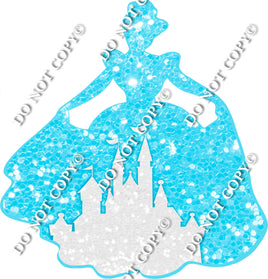 Princess - Sparkle Baby Blue with Castle