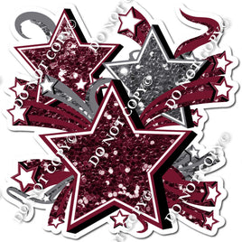 Star Bundle - Burgundy & Silver