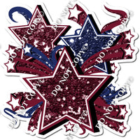 Star Bundle - Burgundy & Navy Blue