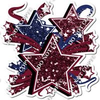 Star Bundle - Burgundy & Navy Blue