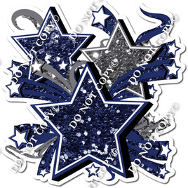 Star Bundle - Navy Blue & Silver