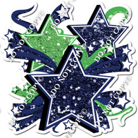 Star Bundle - Navy Blue & Lime