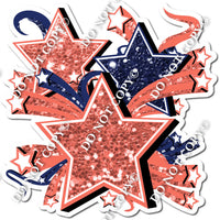 Star Bundle - Coral & Navy Blue